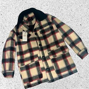 Plaid Bershka fall/winter coat , size M